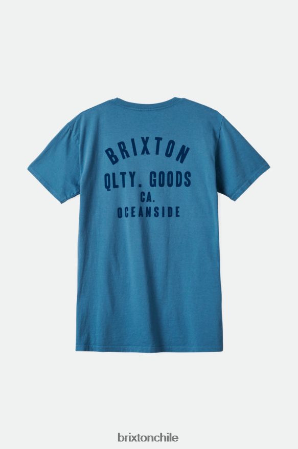 Brixton hombres camiseta estándar woodburn oceanside s/s P0BX2840 vestir tinte de ropa azul fresco
