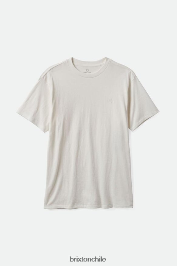 Brixton hombres camiseta reserva vintage s/s P0BX2896 vestir lavado blanco roto