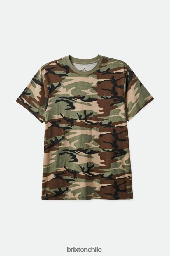Brixton hombres camiseta reserva vintage s/s P0BX2898 vestir lavado vintage de camuflaje