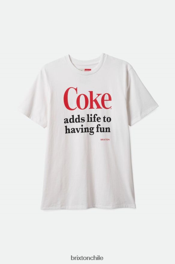Brixton hombres coca-cola divirtiéndose camiseta a medida s/s P0BX2874 vestir blanco