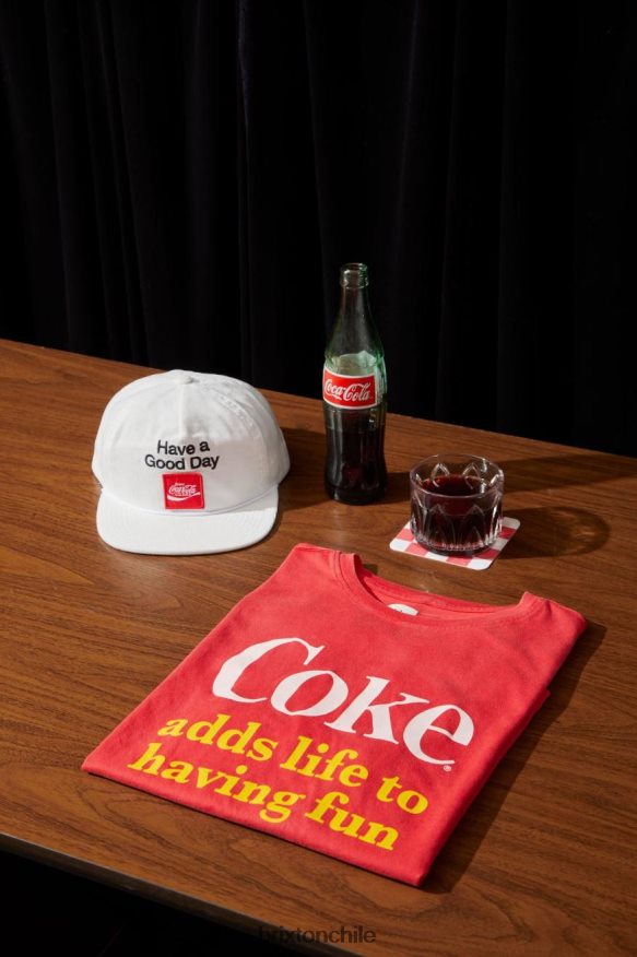 Brixton hombres coca-cola divirtiéndose camiseta a medida s/s P0BX2875 vestir coca cola roja
