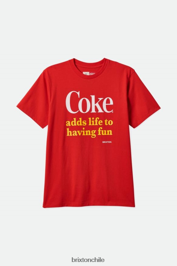 Brixton hombres coca-cola divirtiéndose camiseta a medida s/s P0BX2875 vestir coca cola roja