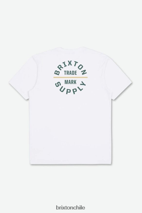 Brixton hombres juramento v s/s camiseta estándar P0BX2831 vestir blanco/abeto