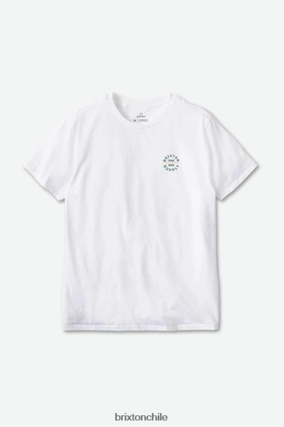 Brixton hombres juramento v s/s camiseta estándar P0BX2831 vestir blanco/abeto