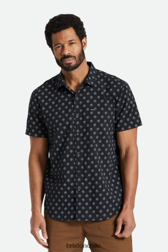 Brixton hombres carta impresión s / s tejido P0BX2822 vestir Geo en blanco roto/negro