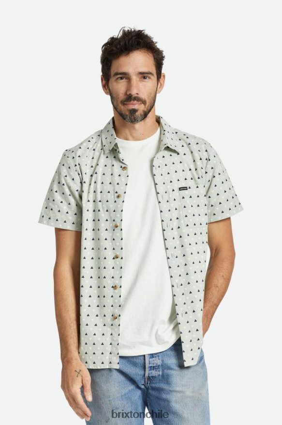 Brixton hombres carta impresión s / s tejido P0BX287 vestir gris mineral/azul marino lavado/blanco hueso