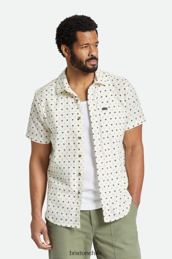 Brixton hombres carta impresión s / s tejido P0BX288 vestir blanco roto/paja/tierra oscura
