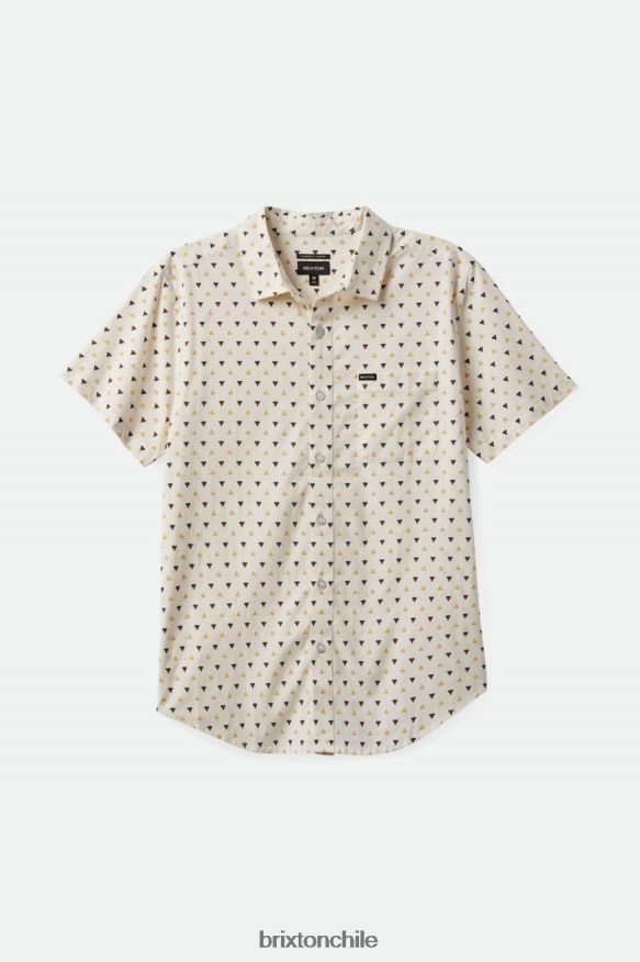 Brixton hombres carta impresión s / s tejido P0BX288 vestir blanco roto/paja/tierra oscura
