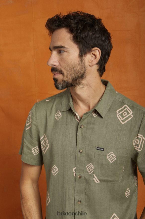 Brixton hombres charter slub s / s tejido P0BX282 vestir excedente oliva/rosa coral