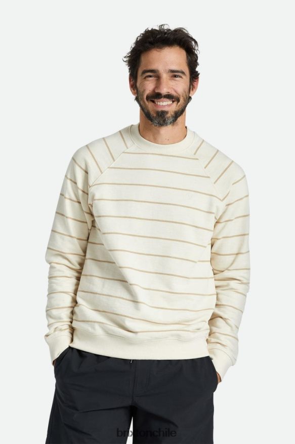 Brixton hombres equipo de terry francés slub P0BX28134 vestir capa blanca/arena