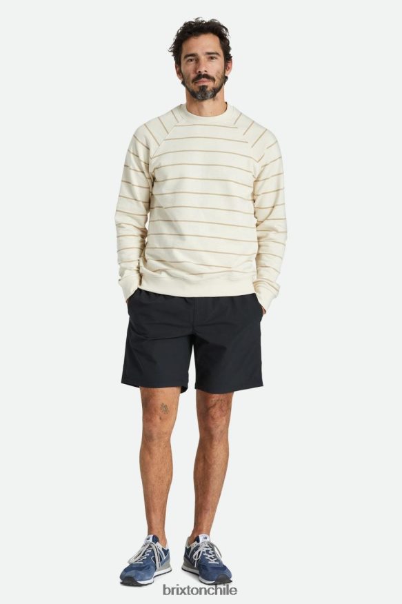Brixton hombres equipo de terry francés slub P0BX28134 vestir capa blanca/arena