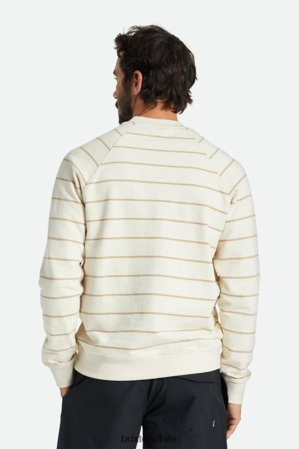 Brixton hombres equipo de terry francés slub P0BX28134 vestir capa blanca/arena