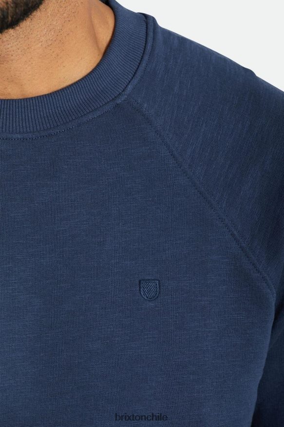 Brixton hombres equipo de terry francés slub P0BX28136 vestir azul marino lavado
