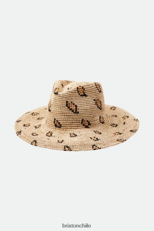 Brixton mujer sombrero de paja tejido madeira P0BX28507 accesorios leopardo natural