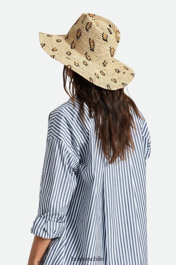 Brixton mujer sombrero de paja tejido madeira P0BX28507 accesorios leopardo natural