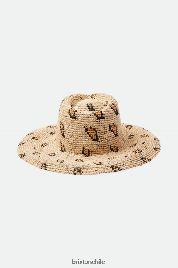 Brixton mujer sombrero de paja tejido madeira P0BX28507 accesorios leopardo natural