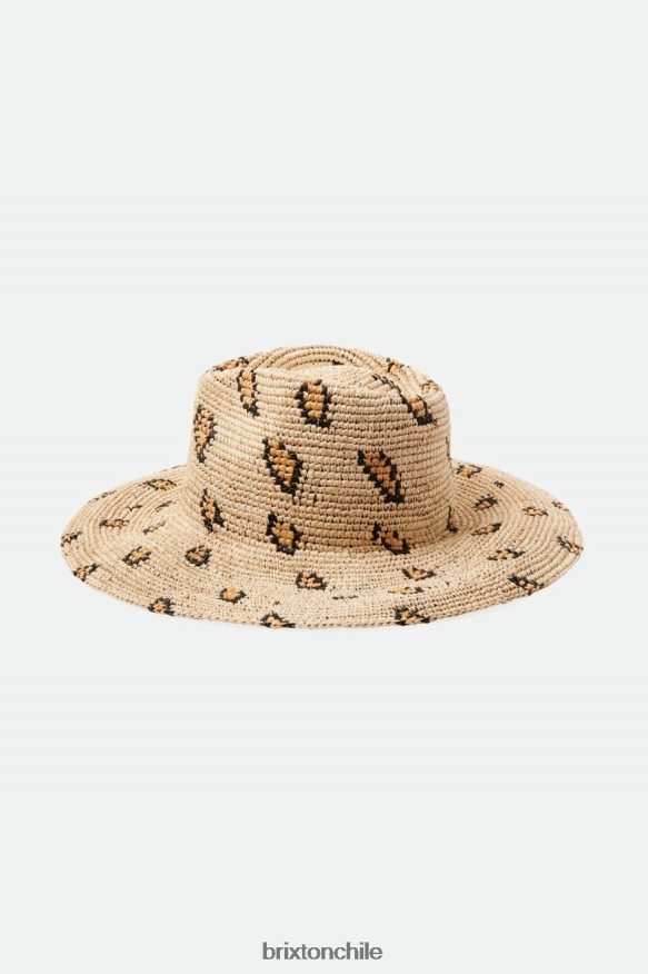 Brixton mujer sombrero de paja tejido madeira P0BX28507 accesorios leopardo natural