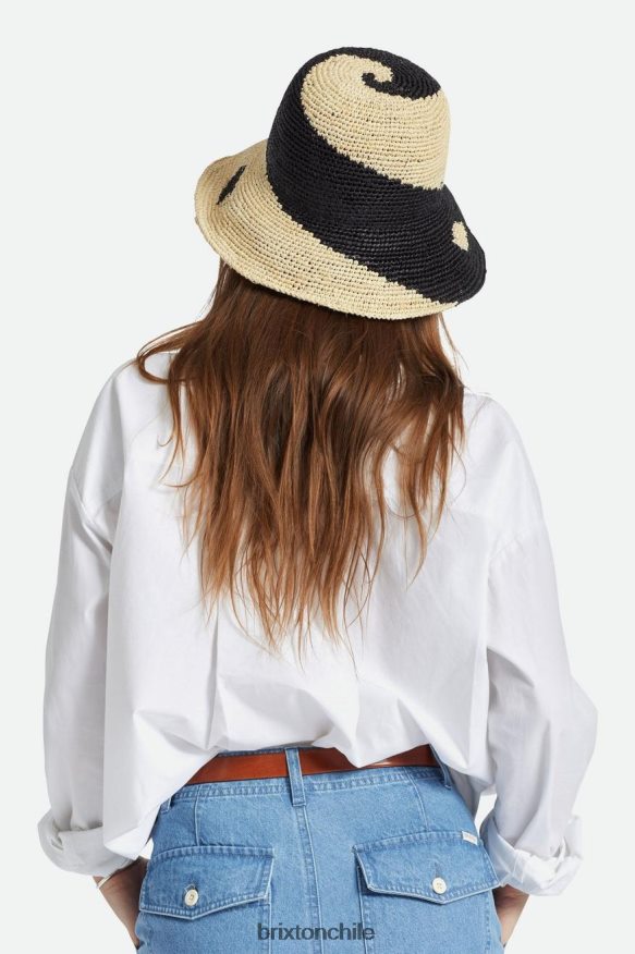 Brixton mujer sombrero de pescador de paja roja P0BX28513 accesorios gorro blanco/negro
