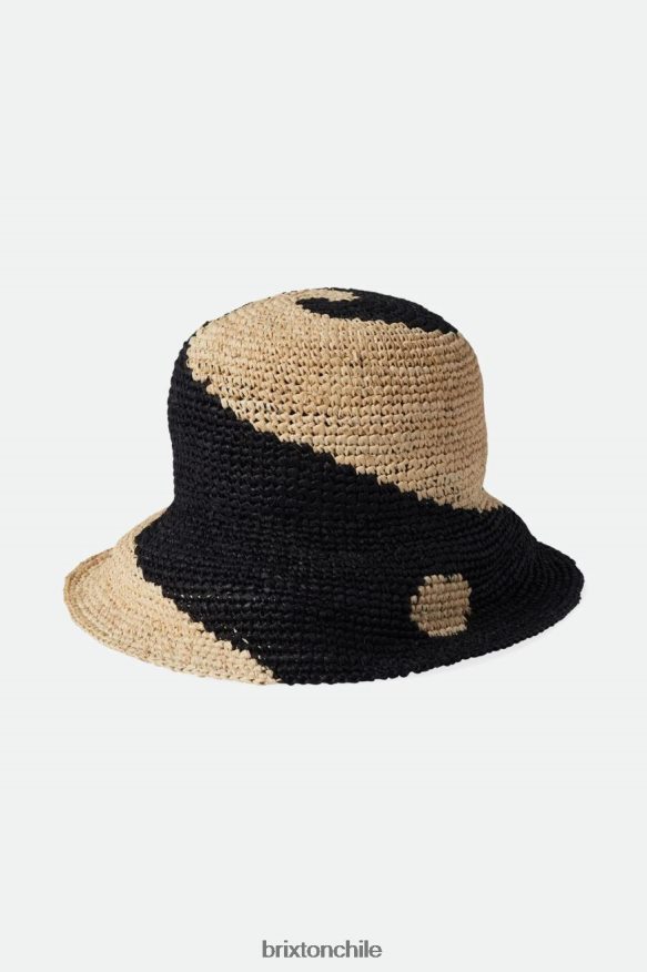 Brixton mujer sombrero de pescador de paja roja P0BX28513 accesorios gorro blanco/negro