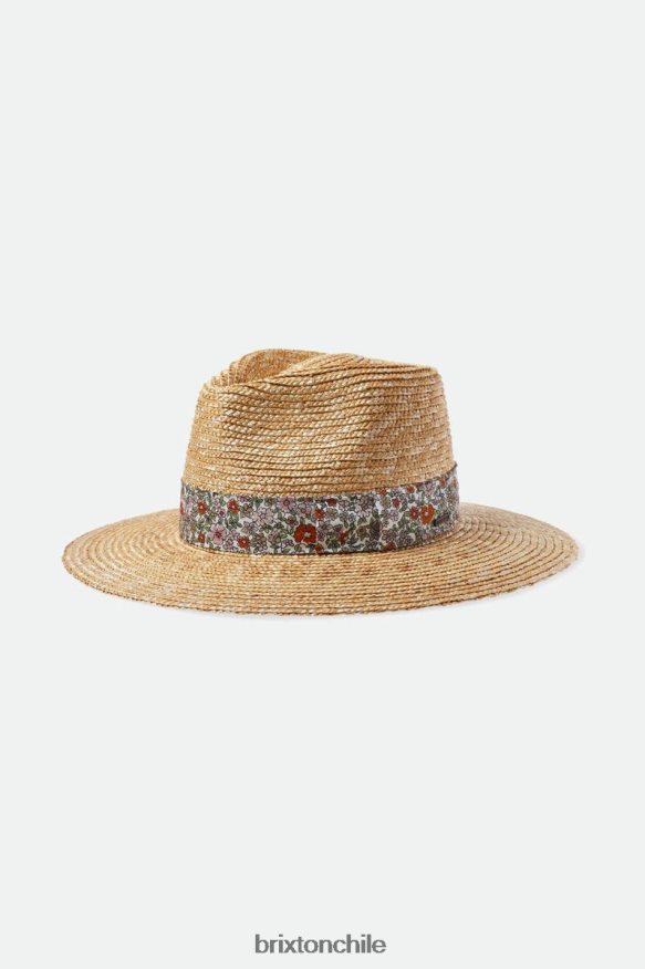 Brixton mujer sombrero joanna de ala corta P0BX28505 accesorios miel/flores blancas