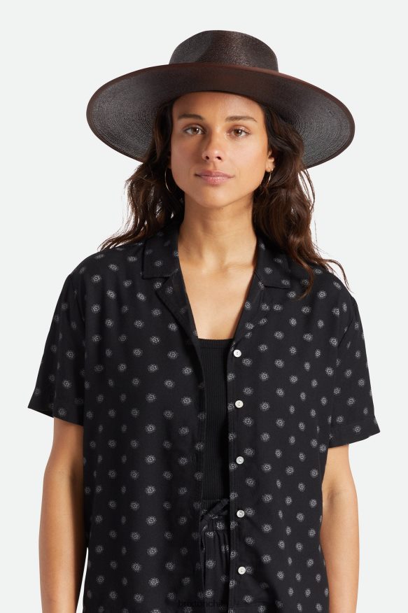 Brixton mujer sombrero ranchero de paja jo P0BX28516 accesorios marrón oscuro