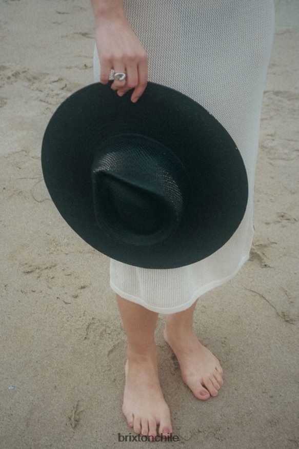 Brixton mujer sombrero ranchero de paja panama jo P0BX28501 accesorios coronao negro