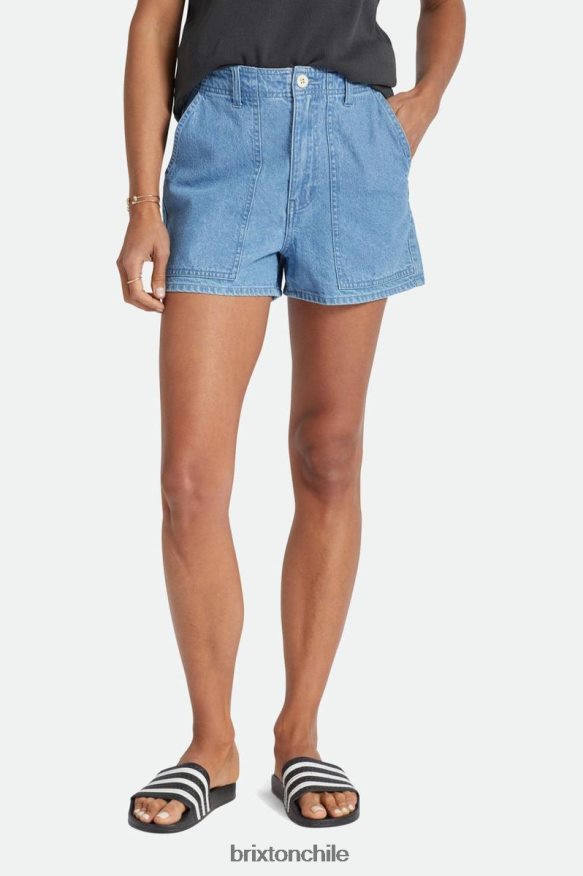 Brixton mujer corto de vancouver P0BX28484 vestir índigo desteñido