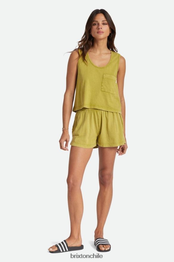 Brixton mujer despreocupado corto P0BX28483 vestir musgo