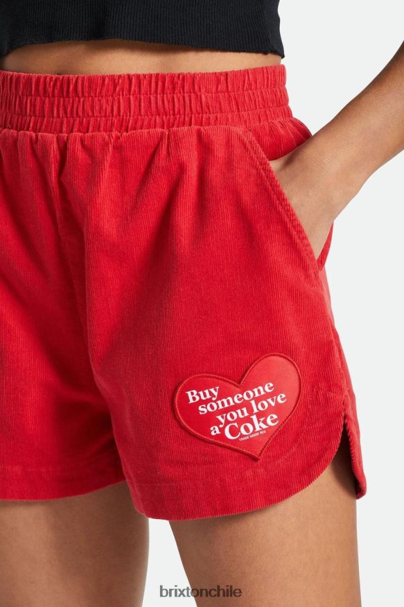 Brixton mujer pantalones cortos de corredor de coca-cola P0BX28493 vestir coca cola roja