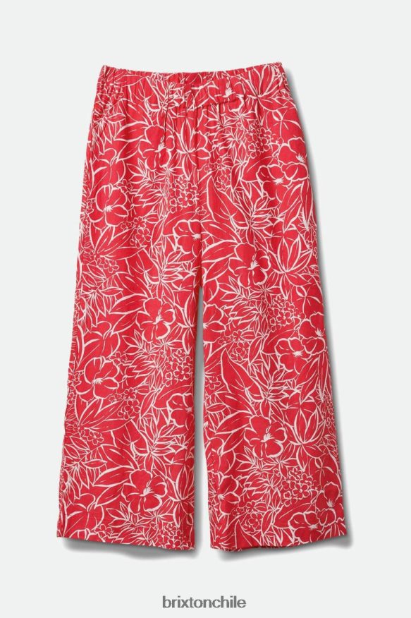 Brixton mujer pantalones anchos de lino indo P0BX28481 vestir aloha rojo