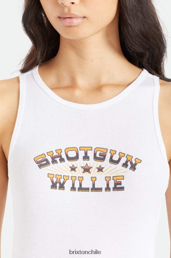 Brixton mujer camiseta sin mangas willie nelson escopeta P0BX28457 vestir blanco