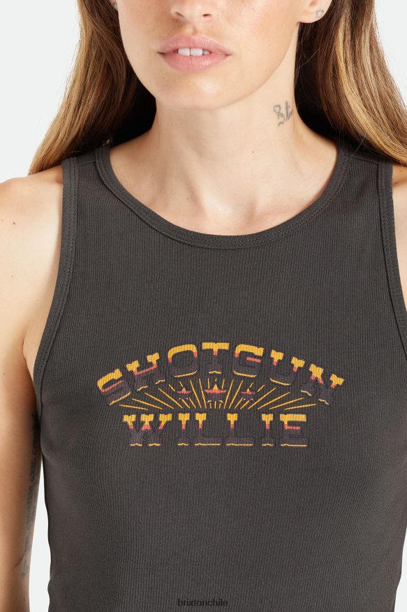 Brixton mujer camiseta sin mangas willie nelson escopeta P0BX28458 vestir negro lavado
