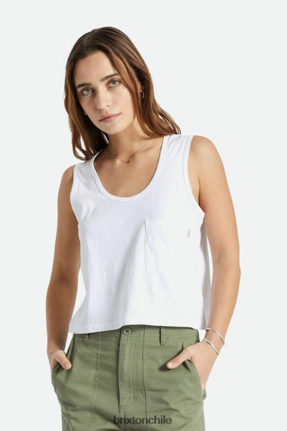 Brixton mujer tanque de bolsillo sin preocupaciones P0BX28434 vestir blanco