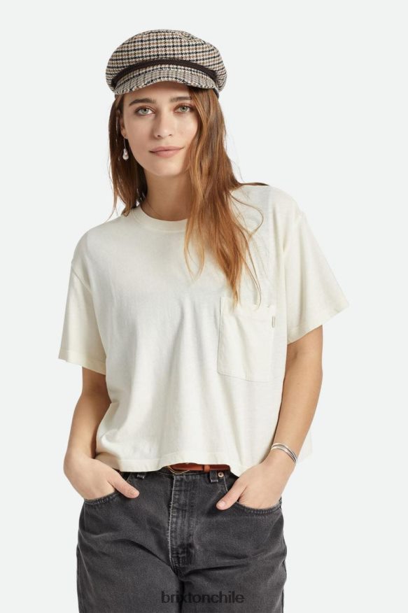 Brixton mujer camiseta con bolsillo despreocupado P0BX28428 vestir gorra blanca