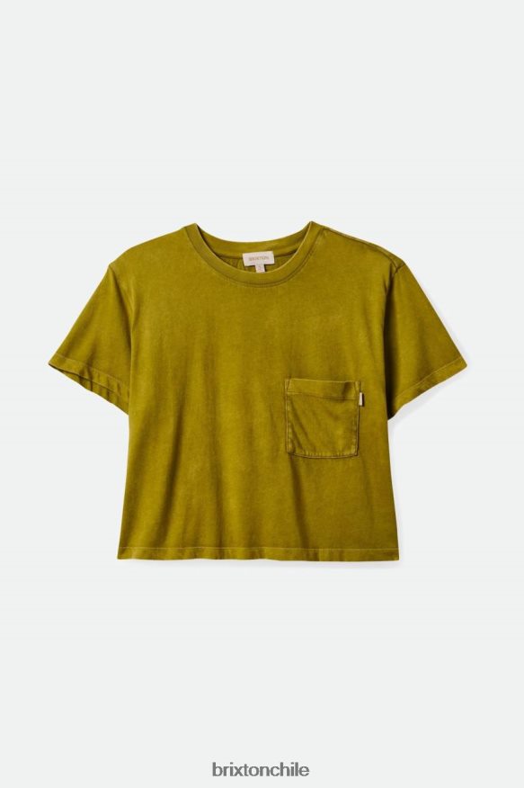 Brixton mujer camiseta con bolsillo despreocupado P0BX28429 vestir musgo
