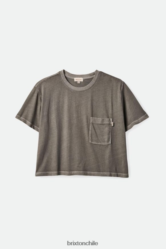 Brixton mujer camiseta con bolsillo despreocupado P0BX28430 vestir negro lavado
