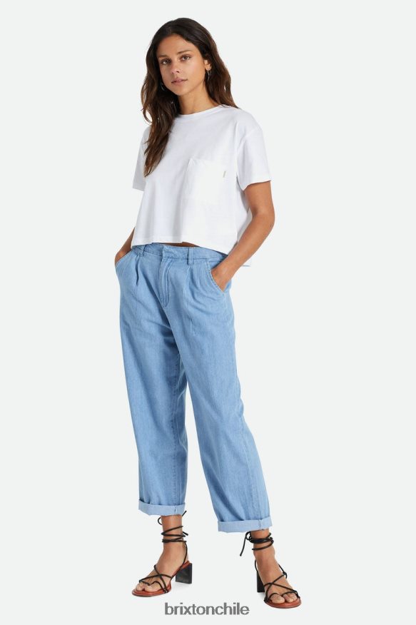 Brixton mujer camiseta con bolsillo despreocupado P0BX28431 vestir blanco