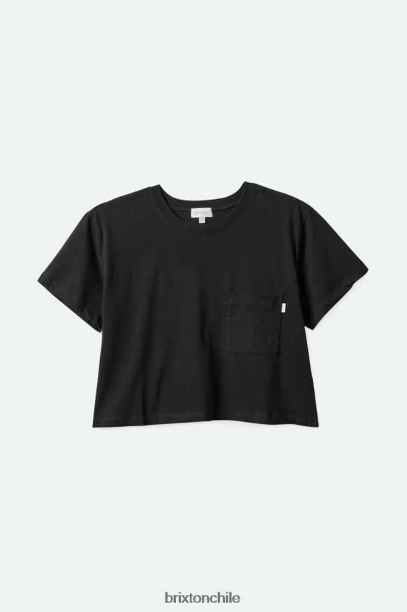 Brixton mujer camiseta con bolsillo despreocupado P0BX28432 vestir negro