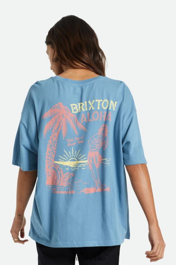 Brixton mujer camiseta de novio extragrande de buen tiempo P0BX28455 vestir Cielo azul