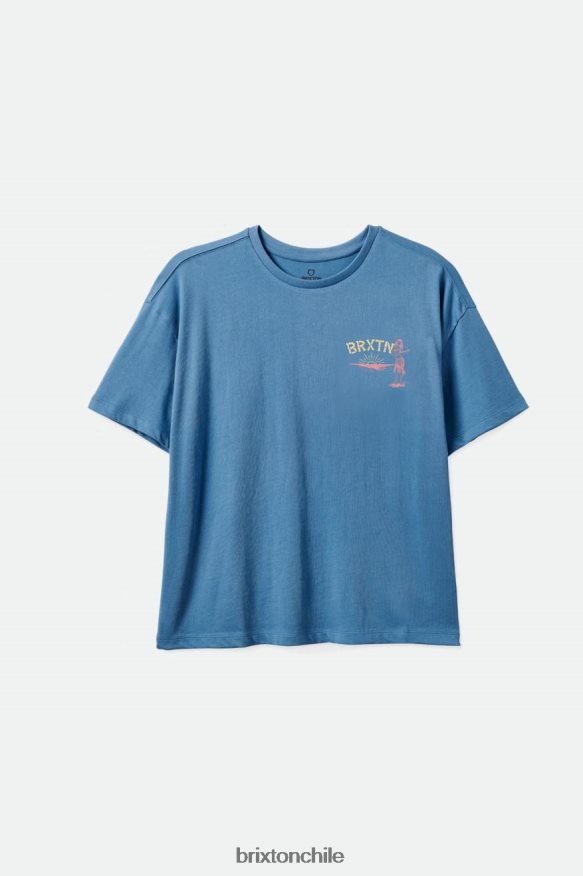 Brixton mujer camiseta de novio extragrande de buen tiempo P0BX28455 vestir Cielo azul
