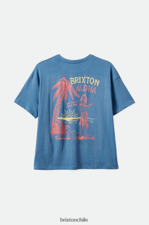 Brixton mujer camiseta de novio extragrande de buen tiempo P0BX28455 vestir Cielo azul