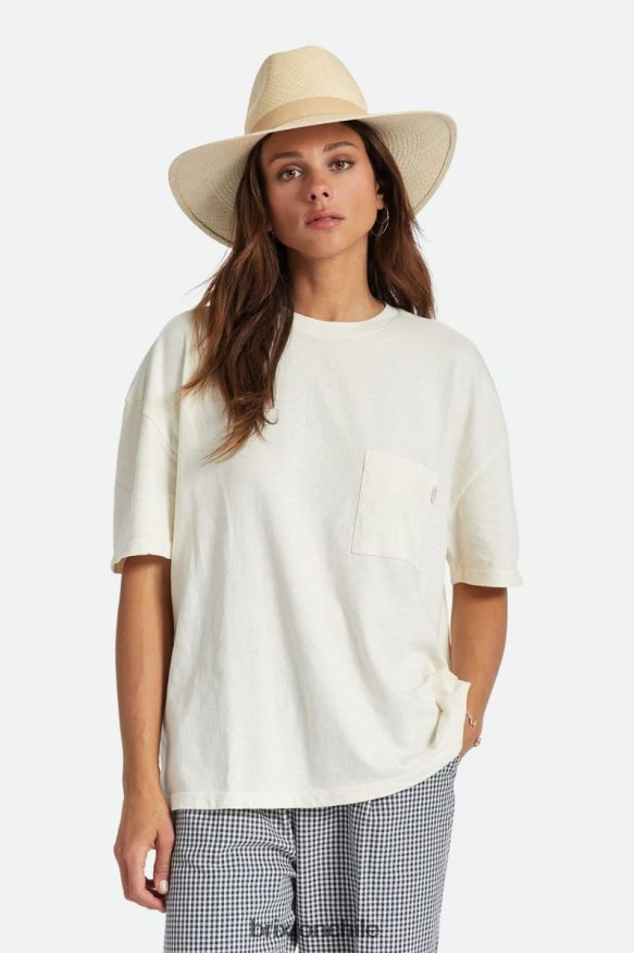 Brixton mujer camiseta extragrande con bolsillo de estilo boyfriend despreocupado P0BX28437 vestir gorra blanca