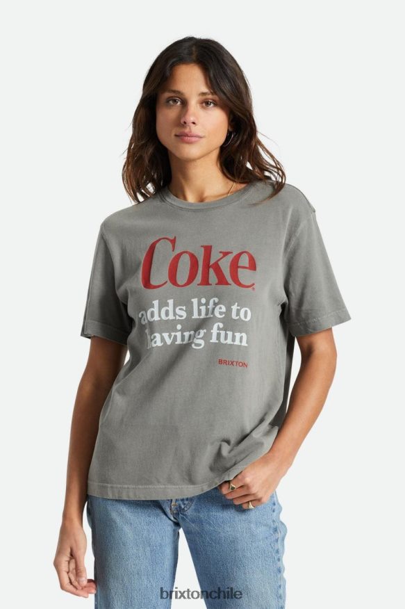 Brixton mujer coca-cola divirtiéndose camiseta vintage P0BX28452 vestir negro lavado