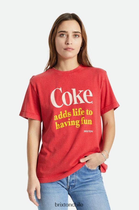 Brixton mujer coca-cola divirtiéndose camiseta vintage P0BX28453 vestir coca cola roja