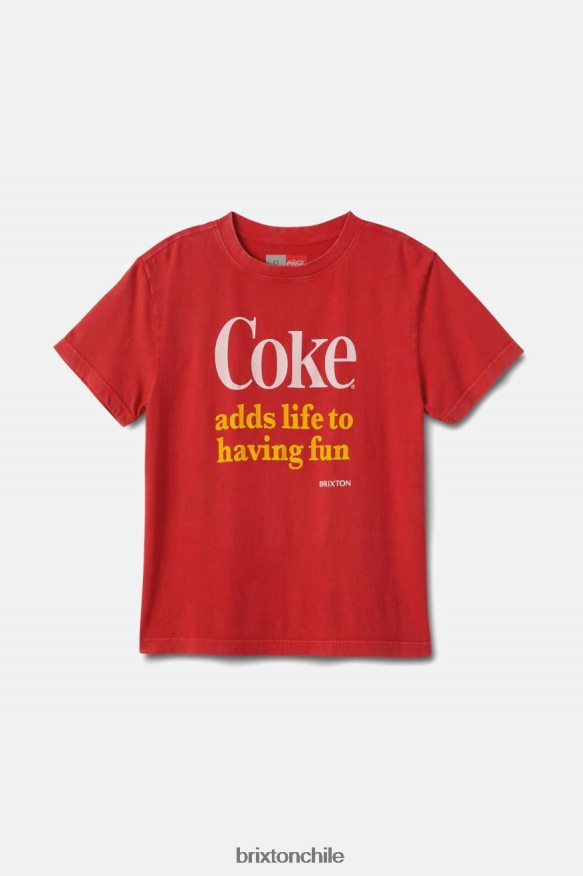 Brixton mujer coca-cola divirtiéndose camiseta vintage P0BX28453 vestir coca cola roja