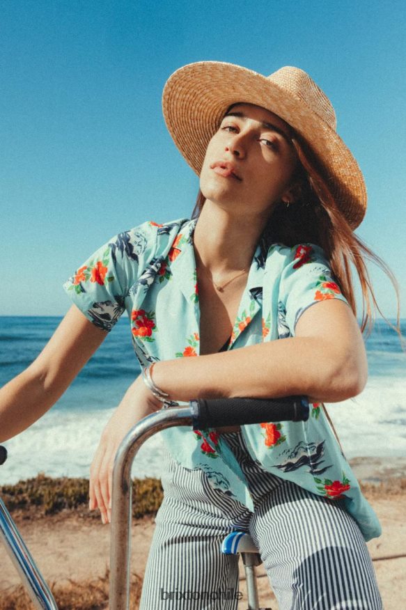 Brixton mujer búnker paraíso s / s tejido P0BX28418 vestir canal azul