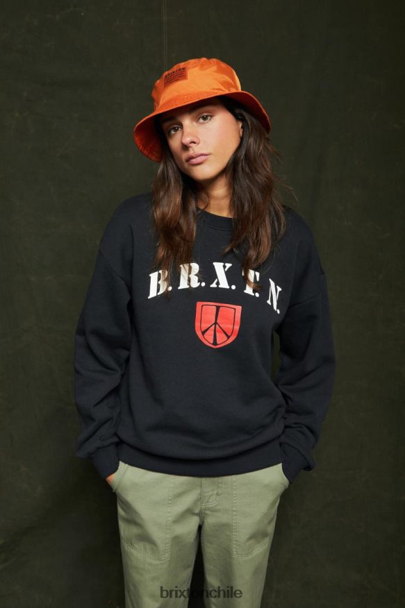 Brixton mujer tripulación del escudo de paz P0BX28460 vestir negro
