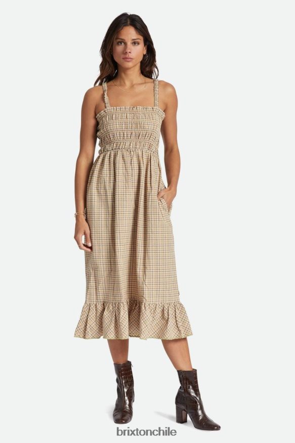 Brixton mujer vestido midi de sirsaca malta P0BX28497 vestir arena
