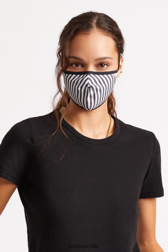 Brixton unisexo mascarilla antimicrobiana ligera P0BX28404 accesorios raya negra