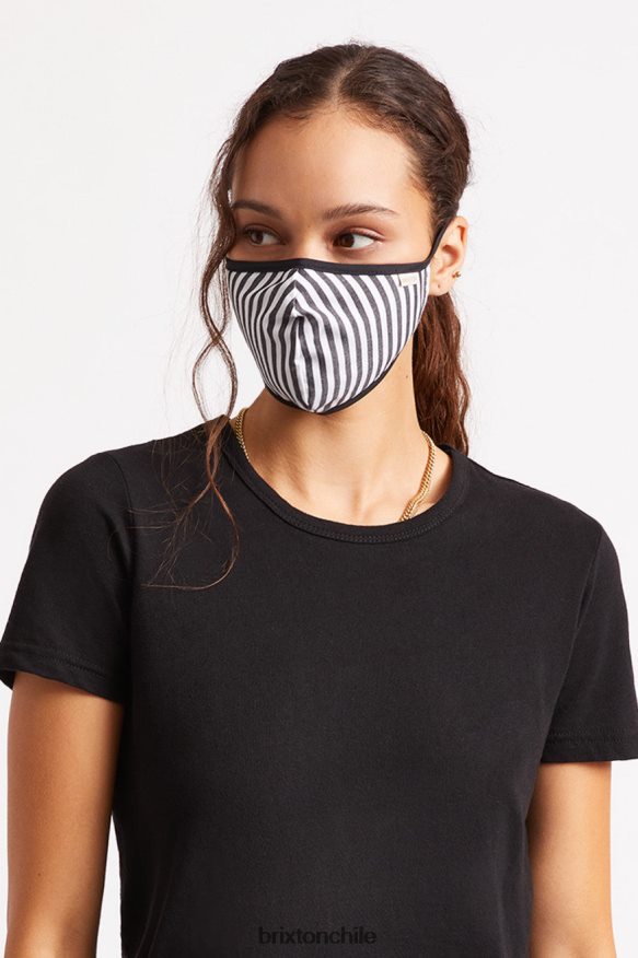 Brixton unisexo mascarilla antimicrobiana ligera P0BX28404 accesorios raya negra